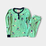 Load image into Gallery viewer, TBBC Sutton's Sweet Dream Pajamas Set Hart's Croquet Soiree with Nantucket Navy 7
