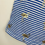 Load image into Gallery viewer, Mini Boden Short Sleeve Blue Striped Flamingo Tee Shirt 9-10
