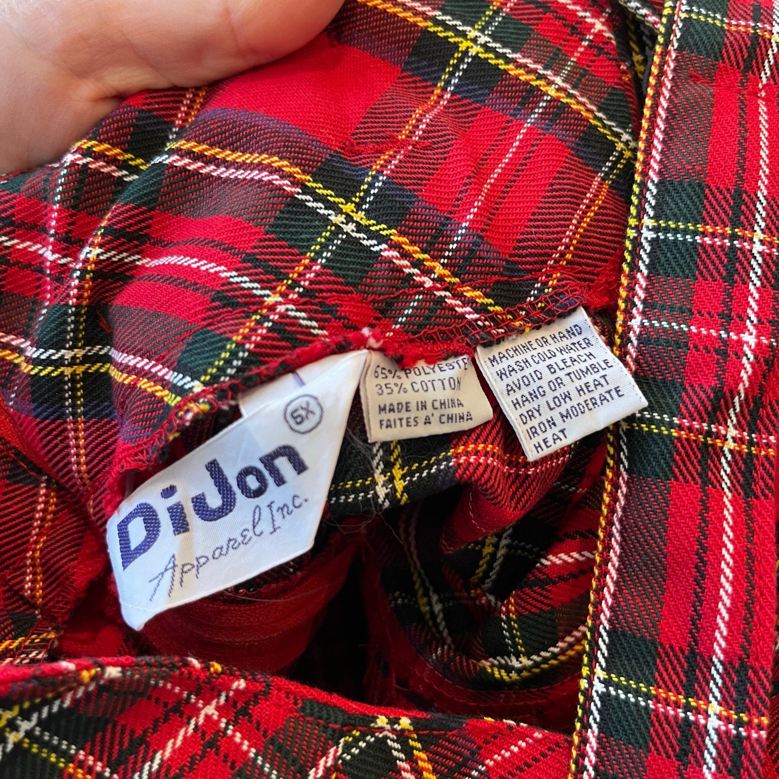 Vintage DiJon Apparel Festive Plaid Suspender Pants Overalls 6