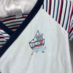 Load image into Gallery viewer, Kissy Kissy Striped Tugboat Footie Coverall 0-3 Months
