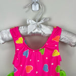 Load image into Gallery viewer, Vintage Pink Polka Dot Heart Ruffle Bathing Suit 12 Months USA
