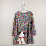 Load image into Gallery viewer, Mini Boden Fun Big Front and Back Applique Jersey Dress Floral Sprout 7-8
