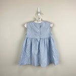 Load image into Gallery viewer, Vintage Samara Blue Gingham Stripe Cherry Dress 2T
