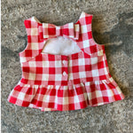 Load image into Gallery viewer, Janie &amp; Jack Island Punch Gingham Peplum Top and Ponte Short 6-12 Months
