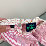 Load image into Gallery viewer, Mini Boden Pink Striped Ruffle Top 7-8
