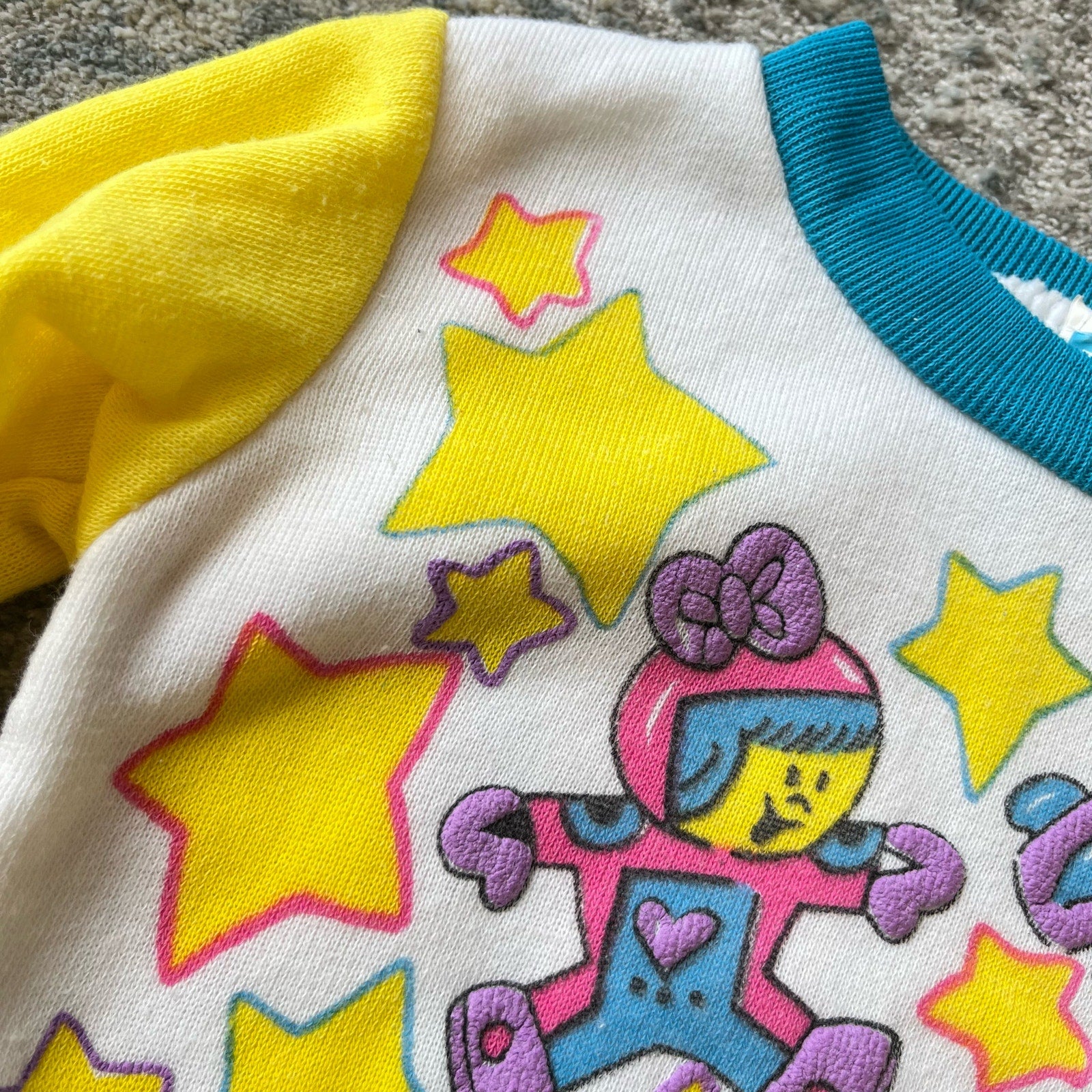 Vintage Tough Cookies Yellow Outer Space Sweatsuit 24 Months