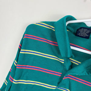 Vintage Gant Striped Long Sleeve Polo Shirt