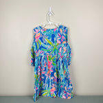 Load image into Gallery viewer, Lilly Pulitzer Girls Pop Up Jungle Hoppin Linn Cold Shoulder Dress Large 8-10
