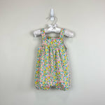 Load image into Gallery viewer, Mini Boden Organic Newborn Overalls Aqua Spring Floral 3-6 Months
