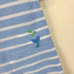 Load image into Gallery viewer, Florence Eiseman Blue Stripe Knit Shortall Romper Whale 6 Months
