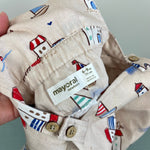 Load image into Gallery viewer, Mayoral Printed Two Piece Dungarees and Sun Hat Set 6-9 Months
