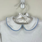 Load image into Gallery viewer, Little English Piped Peter Pan Onesie White Light Blue 6 Months
