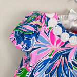 Load image into Gallery viewer, Lilly Pulitzer Girls Dominique Infant Shift Dress Gecko Green Tiger Sunrise 3-6 Months

