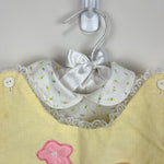 Load image into Gallery viewer, Vintage Cradle Togs Yellow Footie Cat Overalls Set 0-6 Months
