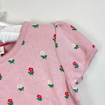 Load image into Gallery viewer, Mini Boden Short Sleeved Pointelle Top Pink Floral 8-9 NWOT
