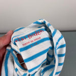 Load image into Gallery viewer, MIni Boden Applique Flamingo Jersey Dress Blue Ivory Stripe 3-4
