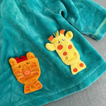 Load image into Gallery viewer, Vintage Y2K Le Top Zoo Friends Stripe Polka Dot Velour Outfit 3 Months
