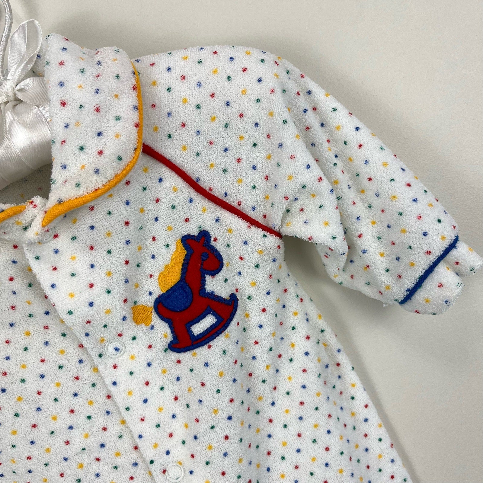 Vintage Healthtex Rainbow Polka Dot Coverall Medium USA