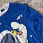 Load image into Gallery viewer, Mini Boden Snug Long John Pajamas Blue Astronaut 14
