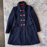 Load image into Gallery viewer, Rothschild Girls Faux Wool Bandmaster Military Dress Coat Midnight Blue 10/12
