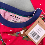 Load image into Gallery viewer, Mini Boden Printed Tunic Rockabilly Red Festive Deer 5-6 NWT
