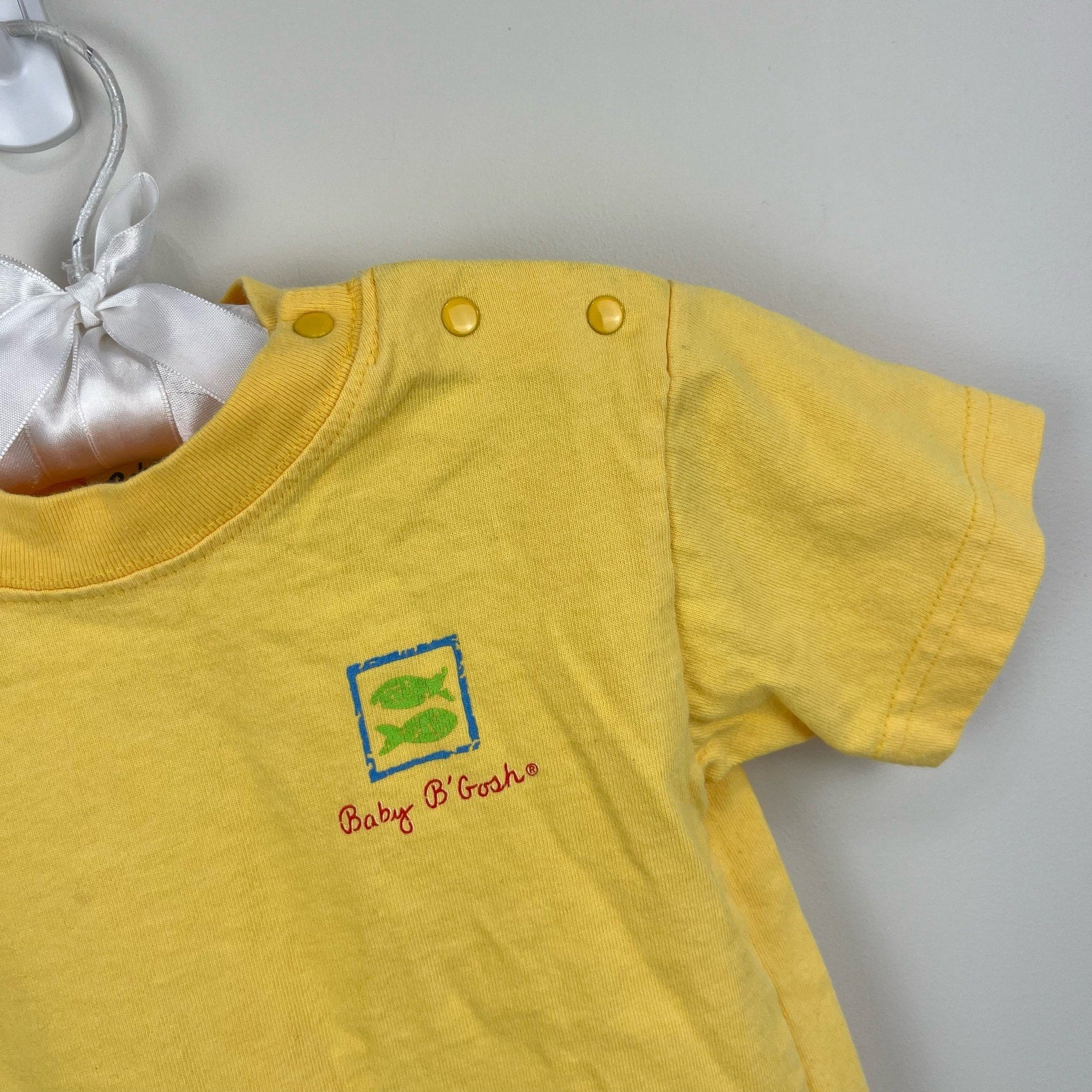 Vintage OshKosh B'gosh Yellow Beach Tee Shirt 24 Months USA