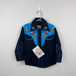 Load image into Gallery viewer, Rockmount Ranch Wear Kids Space Cowboy Western Shirt Black Turquoise S NWT
