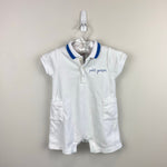 Load image into Gallery viewer, Jacadi Paris French Terry Shortall Romper White 12 Months

