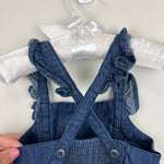 Load image into Gallery viewer, Hanna Andersson Ruffle Rainbow Denim Shortall Romper 80 cm 18-24 Months
