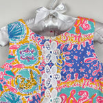 Load image into Gallery viewer, Lilly Pulitzer Infant Shift Dress Light Iris Blue Written in the Sun QR 12-18 Months
