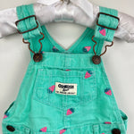 Load image into Gallery viewer, OshKosh B'Gosh Green Strawberry Shortalls 6 Months
