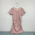 Load image into Gallery viewer, Treasure &amp; Bond Kids' Stripe Ruched T-Shirt Dress Purple Cloud Mini Bands Stripe M 8-10
