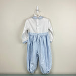 Load image into Gallery viewer, Vintage Rosey Kids Embroidered Blue White Outfit 24 Months

