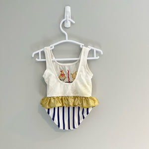 Vintage Nautical Ruffle Bathing Suit 18 Months