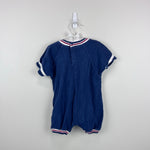 Load image into Gallery viewer, Vintage Weebok Classic Navy Blue Terry Shortall Romper 24 Months
