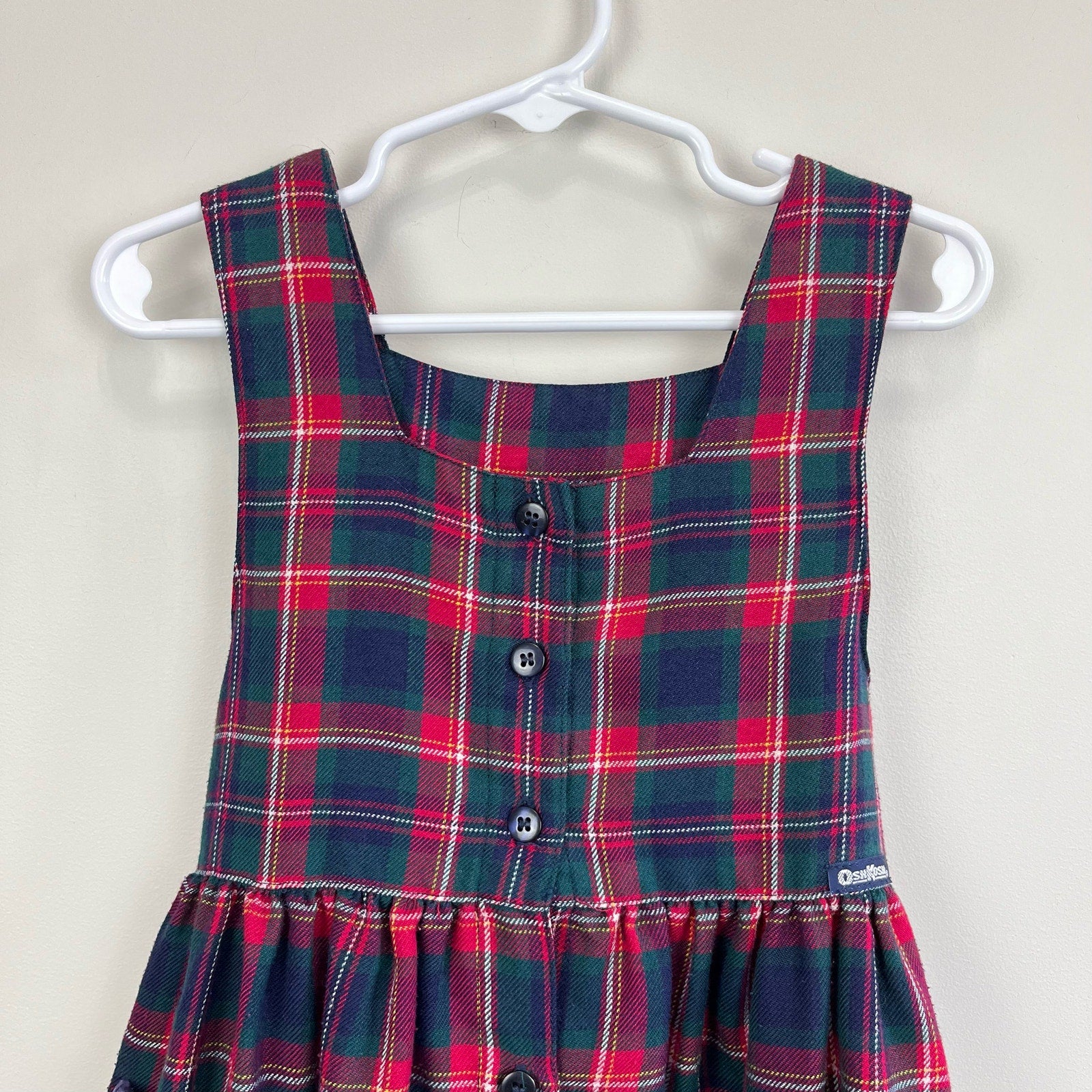 Vintage OshKosh B'gosh Plaid Jumper Dress 6