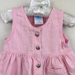 Load image into Gallery viewer, Vintage OshKosh B'Gosh Pink Striped Jumper Dress 12 Months
