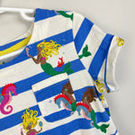 Load image into Gallery viewer, Mini Boden Short Sleeved Fun Jersey Dress Surf Blue Mermaid Stripe 7-8
