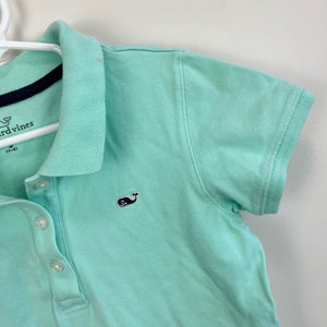 Vineyard Vines Girls Classic Green Pique Polo Shirt Small 7-8