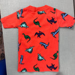 Load image into Gallery viewer, Hanna Andersson Orange Dinosaur Short John Pajamas 90 cm 3T
