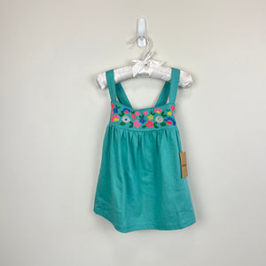 Mini Boden Embroidered Jersey Vest Corsico Blue Tank Top 5-6 NWT