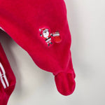 Load image into Gallery viewer, Kissy Kissy Red Velour Christmas Footie 0-3 Months
