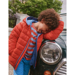 Load image into Gallery viewer, Mini Boden Kids' Pack Away Padded Jacket Rockabilly Red 6-7
