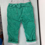Load image into Gallery viewer, Mini Boden Jersey-Lined Cord Star Applique Pants Green 3-4
