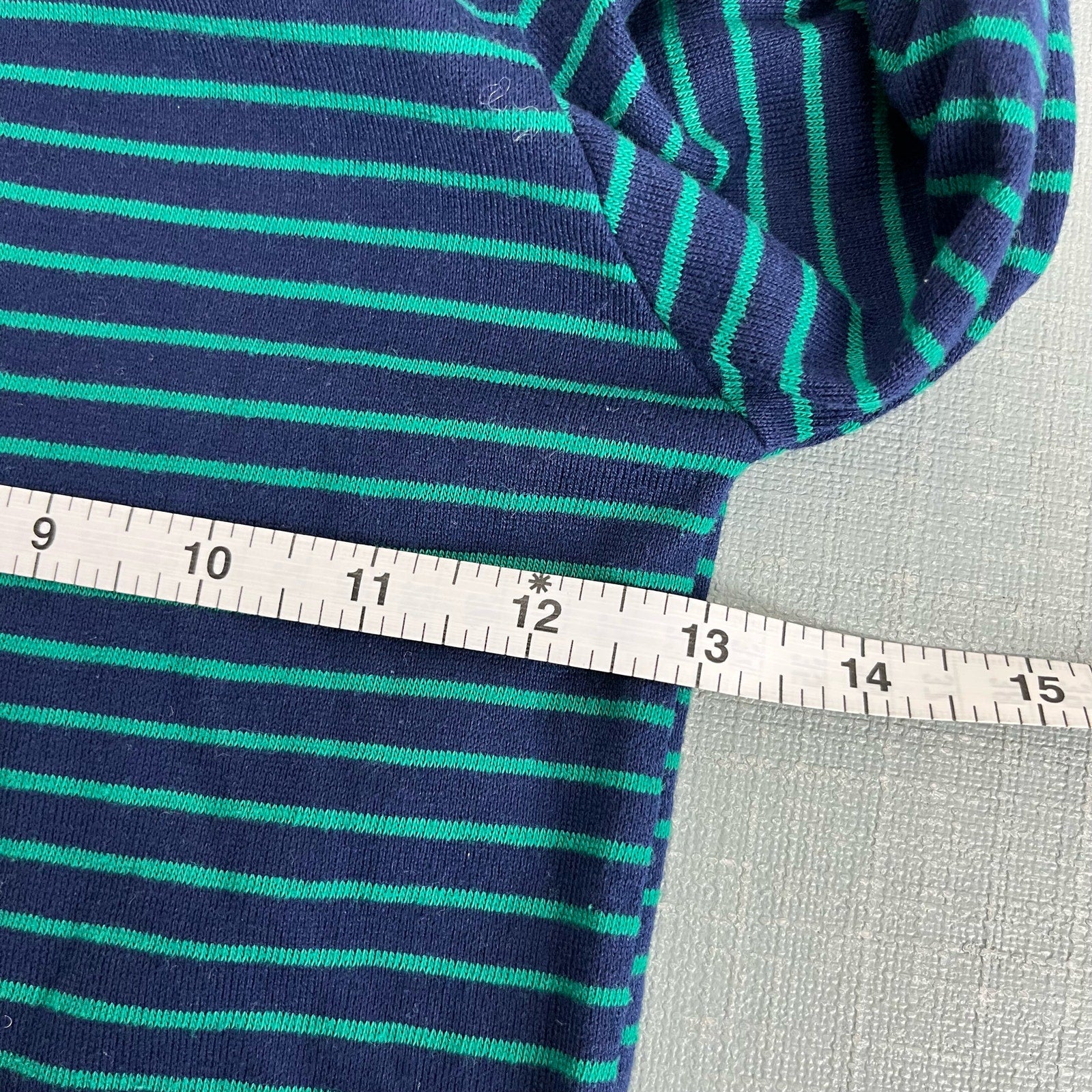 Vintage Healthtex Navy & Green Striped Polo Shirt 7 USA