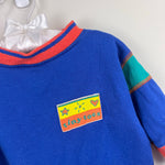Load image into Gallery viewer, Vintage Tiny Toes Blue Sweatshirt Romper 12 Months
