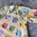 Load image into Gallery viewer, Hanna Andersson Yellow Fish Short John Pajamas 110 cm 5T

