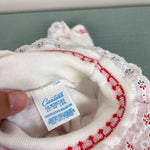 Load image into Gallery viewer, Vintage Carter's Red Ruffle Lace Overalls Set 24 Months USA
