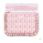 Load image into Gallery viewer, LoveShackFancy Blooming Heirloom Zip Pencil Case Ruffles Strawberry Macaroon NWT
