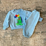 Load image into Gallery viewer, Vintage Joggles Party Dinosaur Sweatsuit 6-9 Months
